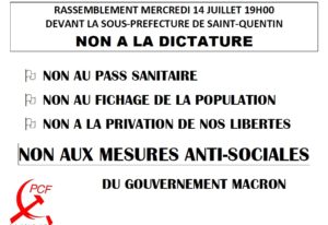 Rassemblement ce 14 juillet 19h devant la sous-préfecture de Saint-Quentin